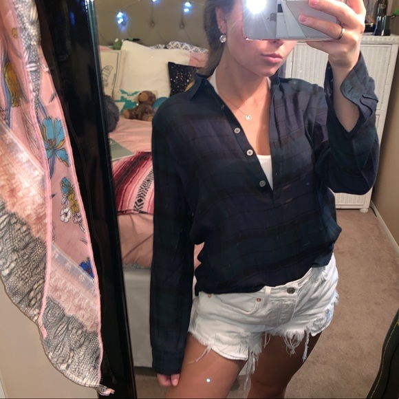 LOFT Ann Taylor Plaid The Softened Shirt - Picture 2 of 8